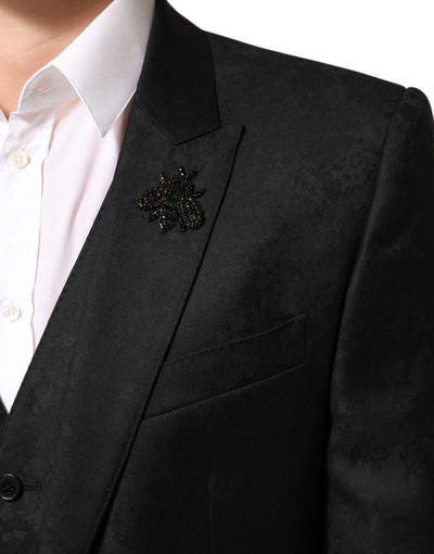 Dolce & Gabbana Black MARTINI 2 Buttons Suit 3 Piece Suit