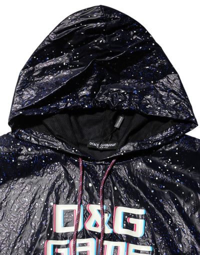 Dolce & Gabbana Blue D&G Game Hooded Men Sweatshirt Sweater