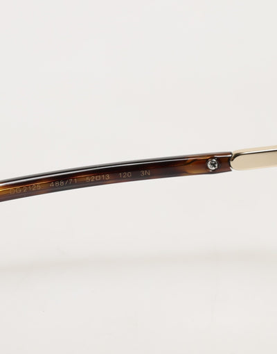Dolce & Gabbana DG2125 Silver Frame Aviator Shades Eyewear Sunglasses