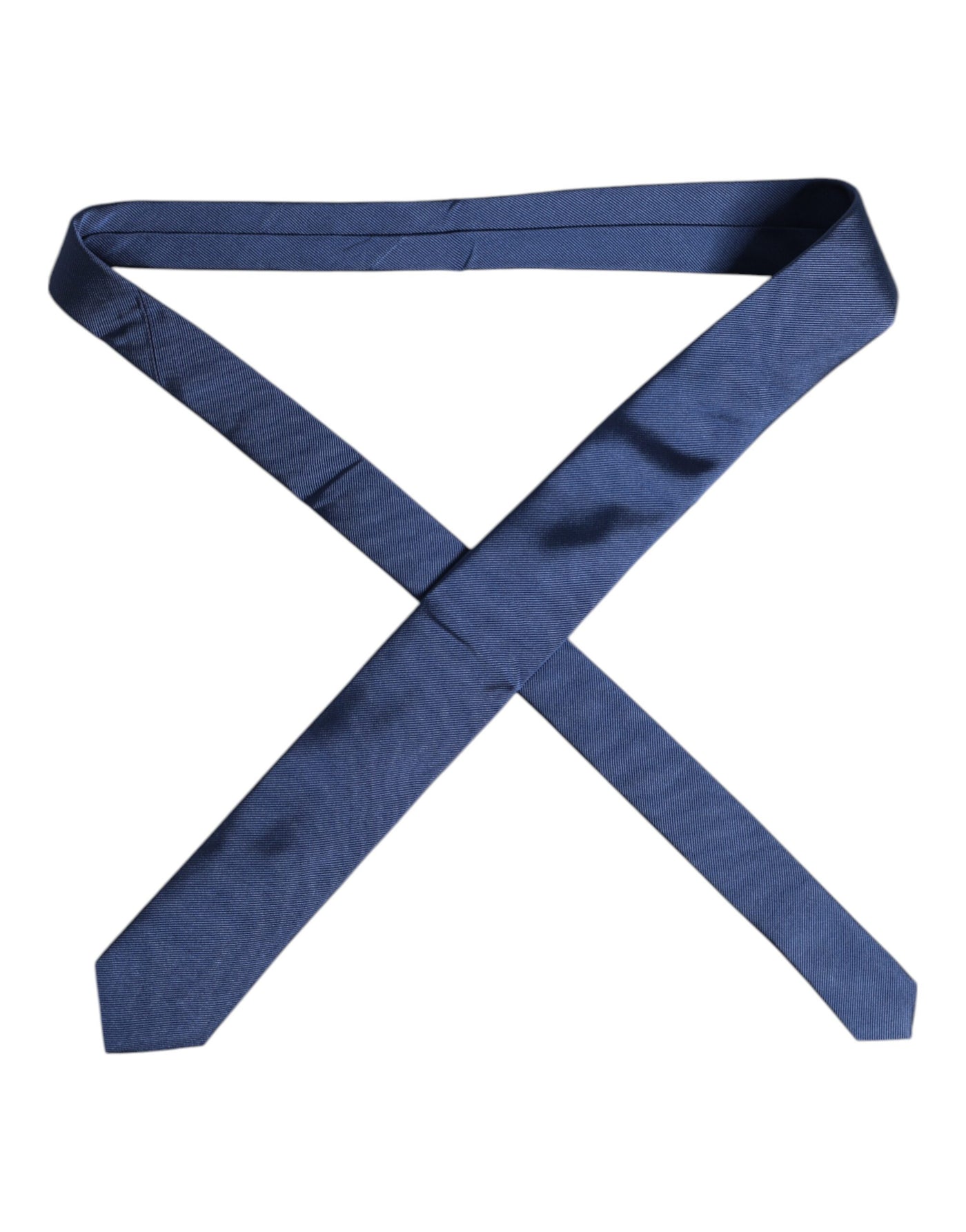 Dolce & Gabbana Men Blue Solid Silk Adjustable Necktie Accessory Tie