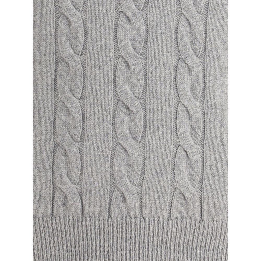 Aragona Cashmere trui met brei-effect en ronde hals