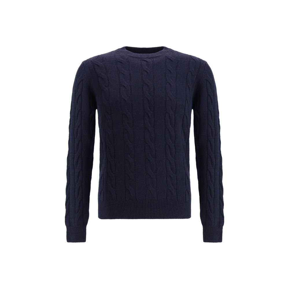 Aragona Cashmere trui met brei-effect en ronde hals