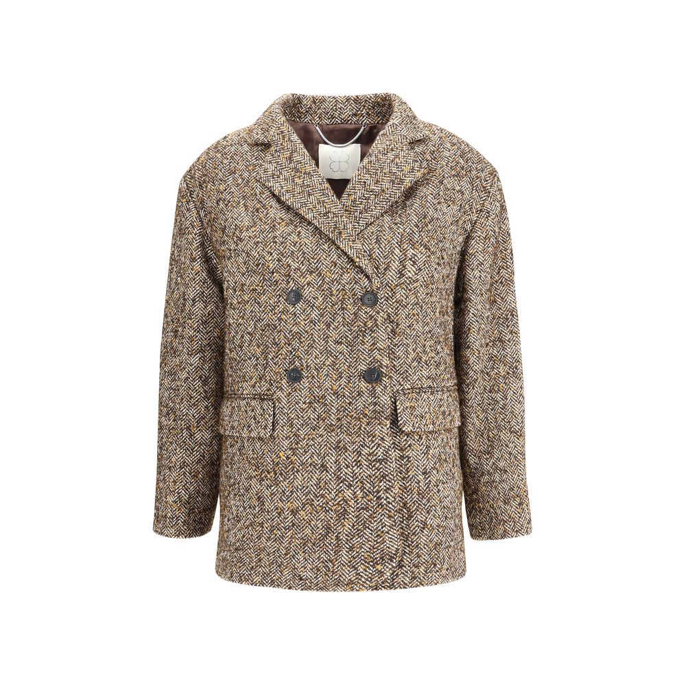Veste Vittoria en tweed, couleur bleu roi.