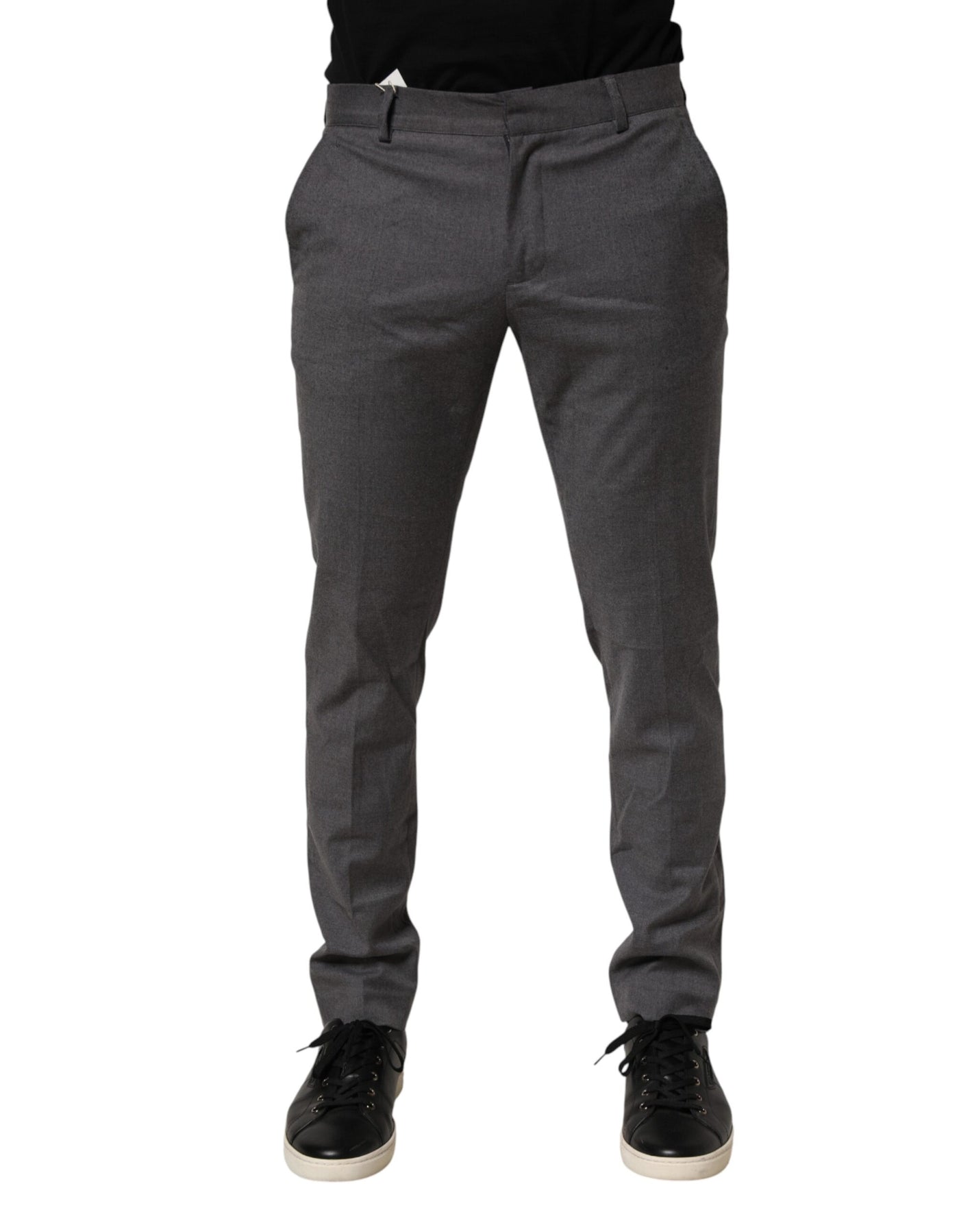Daniele Alessandrini Gray Polyester Formal Dress Trouser Pants