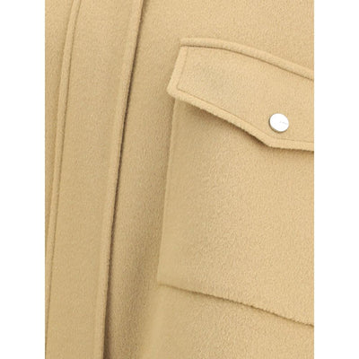 PINKO Double Wool-blend fabric Caban with high collar