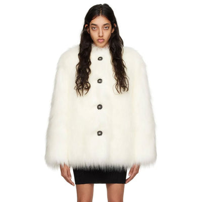 Dolce & Gabbana White Modacrylic Jackets & Coat