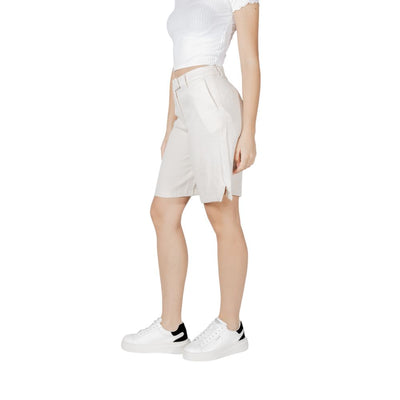 Vila Clothes Beige Viscose Short