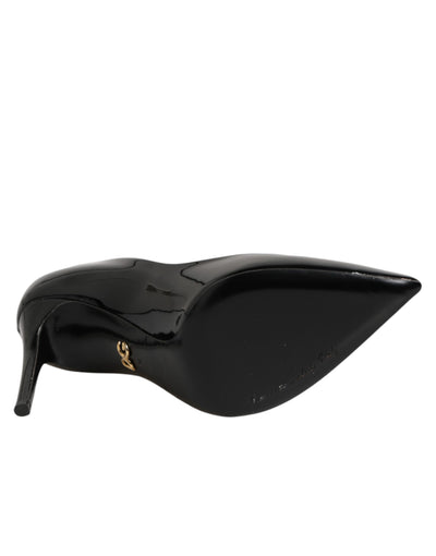 Dolce & Gabbana Black Leather Stiletto Heels Pumps Shoes