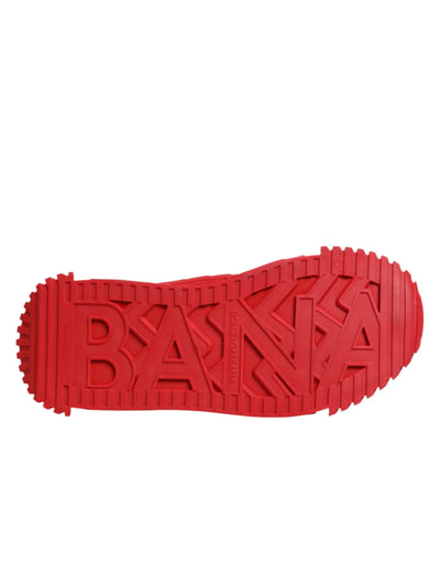 Dolce & Gabbana Red Logo Lace Low Top NS1 Sneakers Shoes
