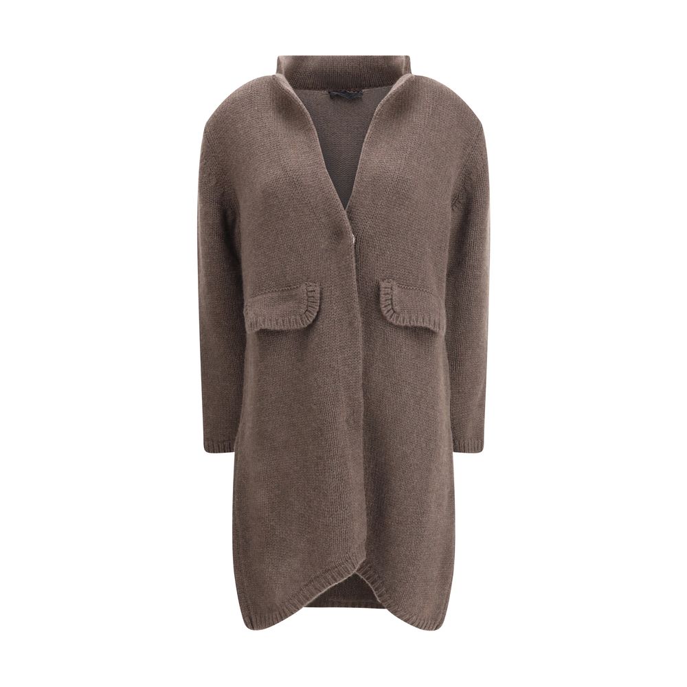 Ella Semi-long Sweater with a front hook-and-eye closure