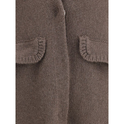 Ella Semi-long Sweater with a front hook-and-eye closure