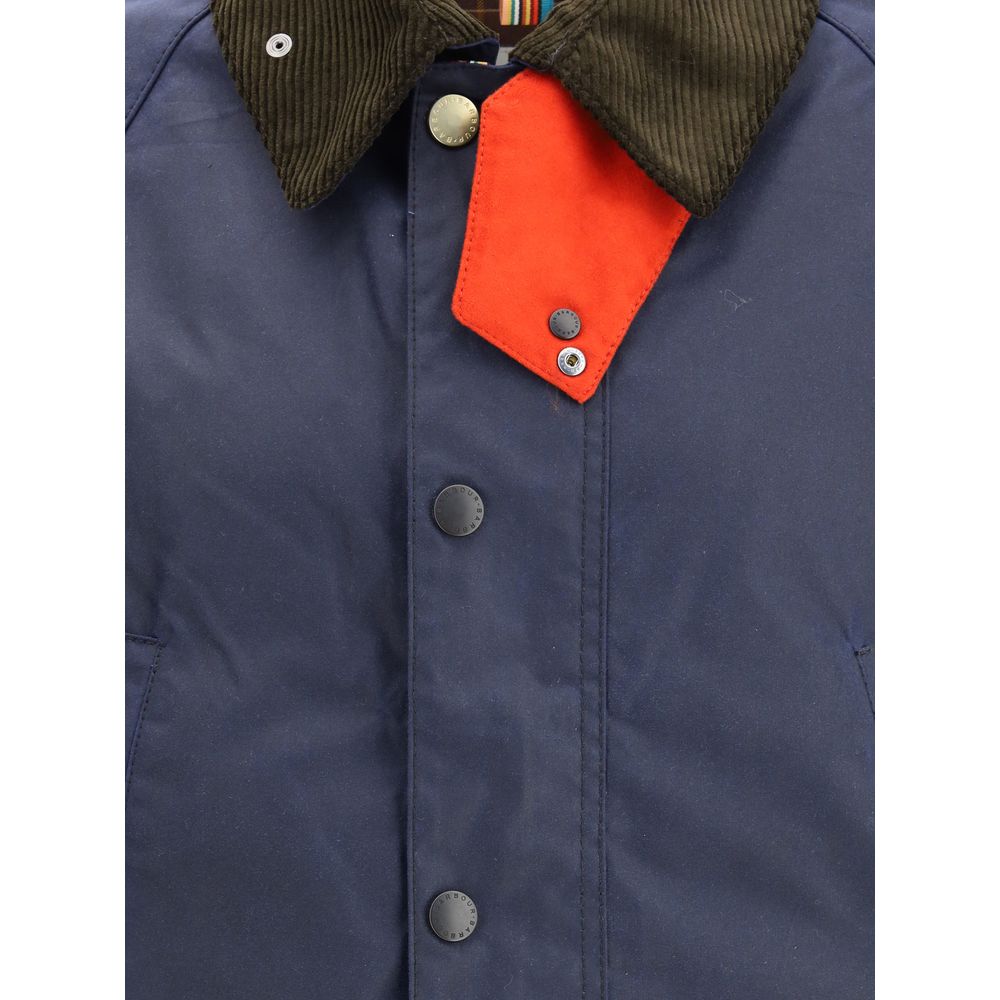 Barbour gewaxte jas met een geribde, fluwelen kraag