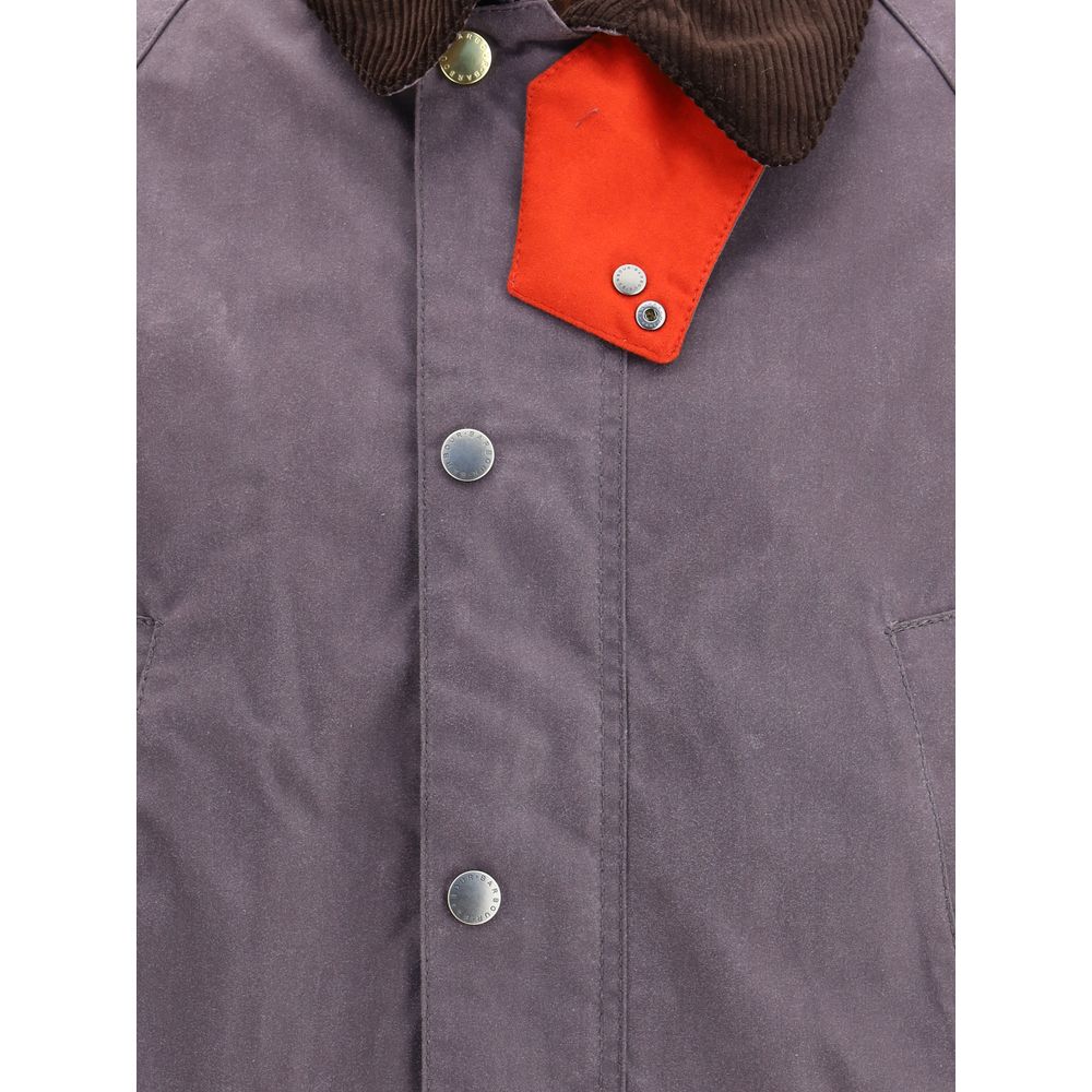 Barbour gewaxte jas met een geribde, fluwelen kraag
