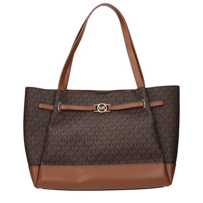 Michael Kors Brown Fabric Shoulder Bags