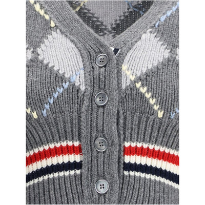 Thom Browne Gray Fleece Wool Cardigan