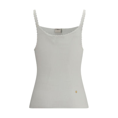 Chloé White Cotton Top