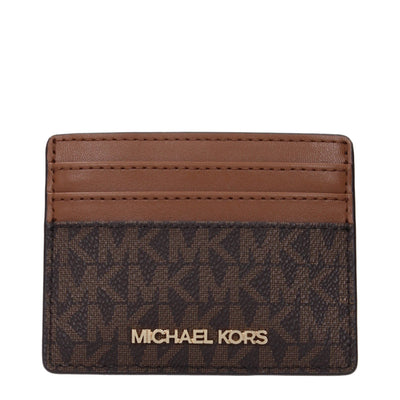 Michael Kors Brown Fabric Cardholder