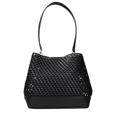 Michael Kors Black Leather Shoulder Bags