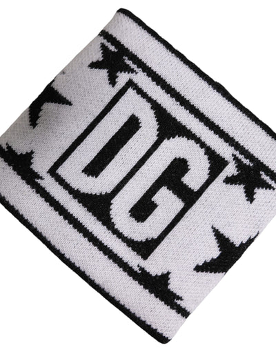 Dolce & Gabbana White Black Wool Logo #DGMILLENNIALS Wristband