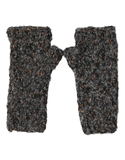 Dolce & Gabbana Gray Virgin Wool Knitted Fingerless Men Gloves