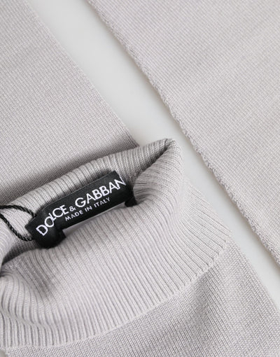 Dolce & Gabbana Gray Virgin Wool Knitted Fingerless Men Gloves