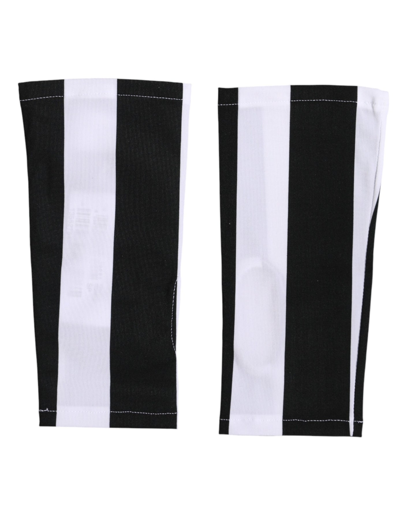 Dolce & Gabbana Black White Nylon Fingerless Wrist Length Gloves