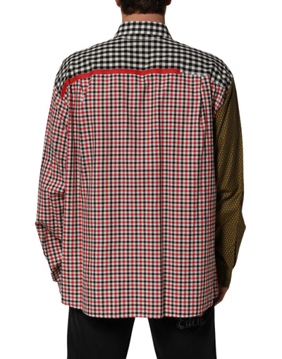 Dolce & Gabbana Multicolor Cotton Collared Checkered Shirt