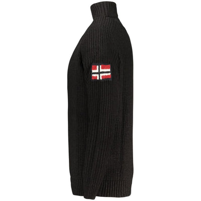 Norway 1963 Black Wool Men Sweater