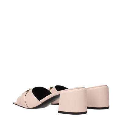 Versace Pink Leather Platform Sandals
