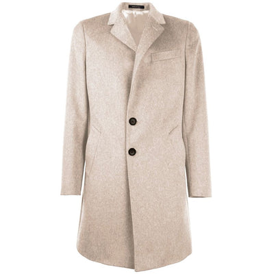 Made in Italy Beige Wool Men Jacket