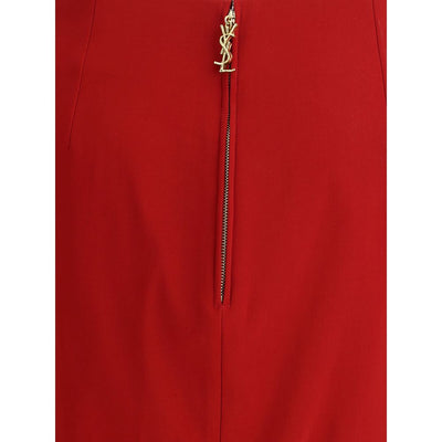 Saint Laurent Satin Pencil Skirt