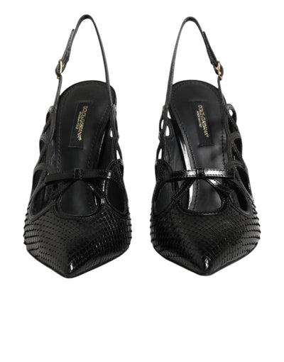 Dolce & Gabbana Leather High Heels Slingback Shoes