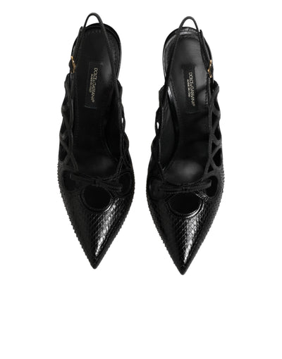Dolce & Gabbana Leather High Heels Slingback Shoes
