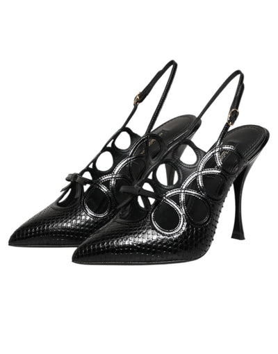 Dolce & Gabbana Leather High Heels Slingback Shoes