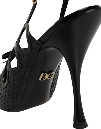 Dolce & Gabbana Leather High Heels Slingback Shoes
