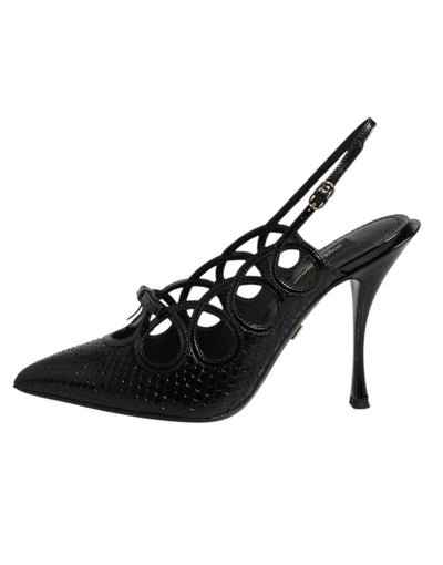 Dolce & Gabbana Leather High Heels Slingback Shoes