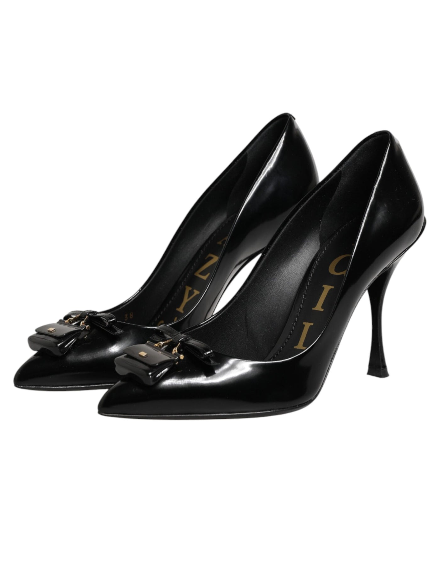 Dolce & Gabbana Black Bag Embellished Heels Pumps Shoes