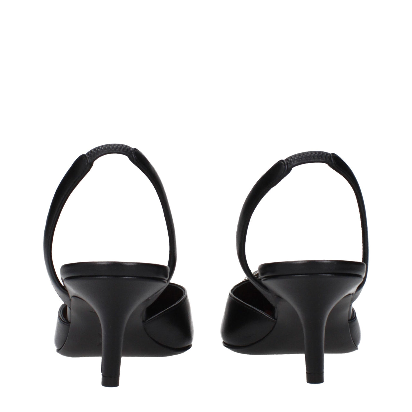 Amina Muaddi Black Leather Pumps