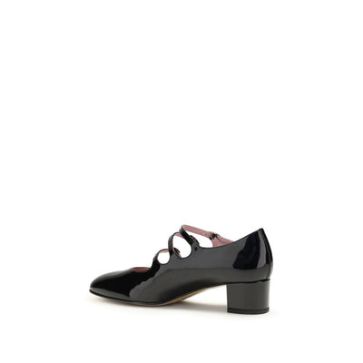 Carel Paris Gold Calf Leather Bos Taurus Mid Heel Pumps