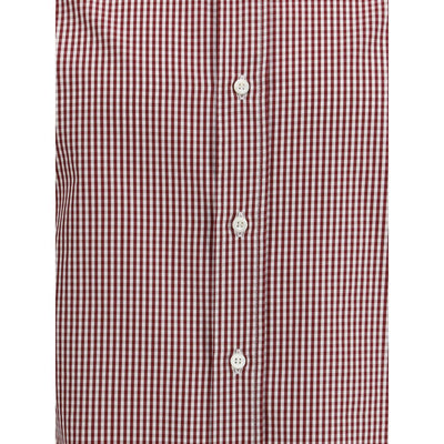 Brunello Cucinelli Red Cotton Pattern Shirt