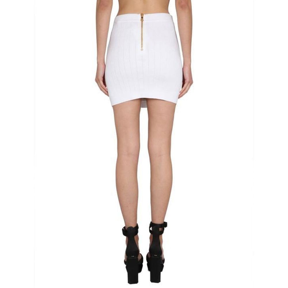 Balmain Witte Polyester Minirok