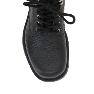 Bottega Veneta Black Calfskin Lace-Up Boots
