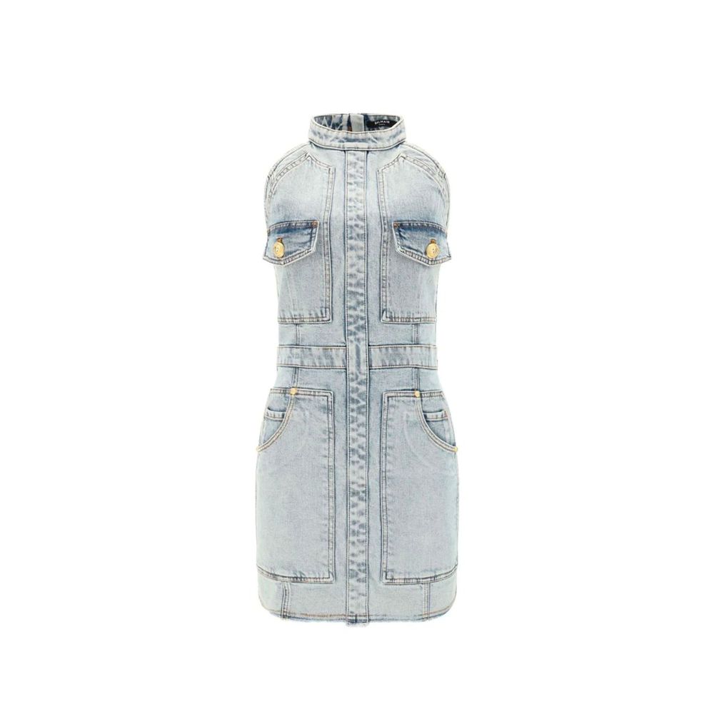 Balmain Blauwe Katoenen Casual Jurk