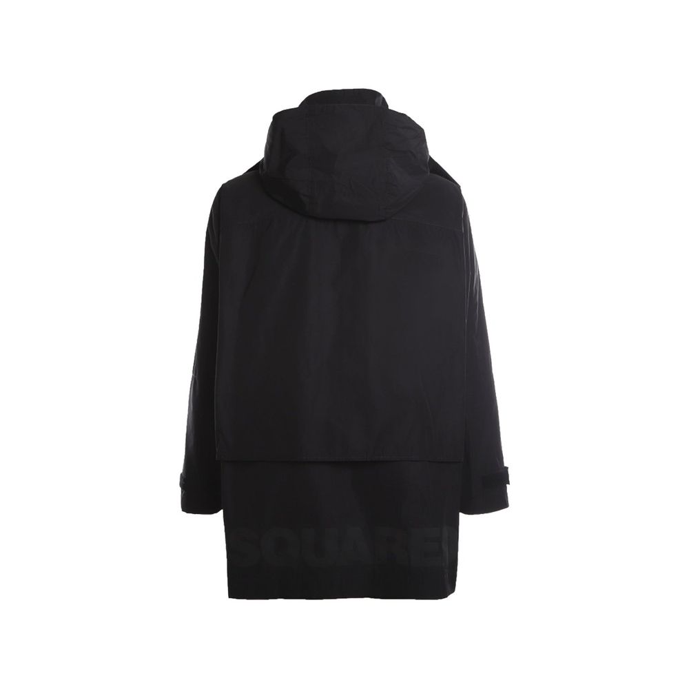 Dsquared² Black Nylon Rain Coat