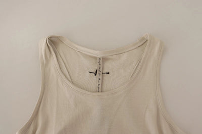 Max Mara Light Gray 100% Cotton Sleeveless Razor Back Tank Top