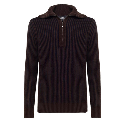 Alpha Studio Brown Wool Sweater