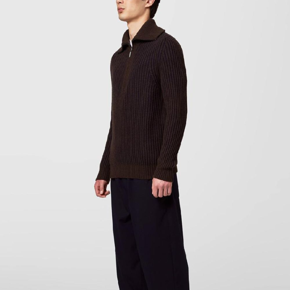 Alpha Studio Brown Wool Sweater