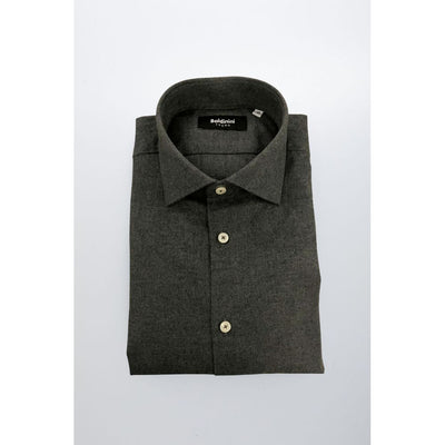 Baldinini Trend Gray Cotton Men Shirt