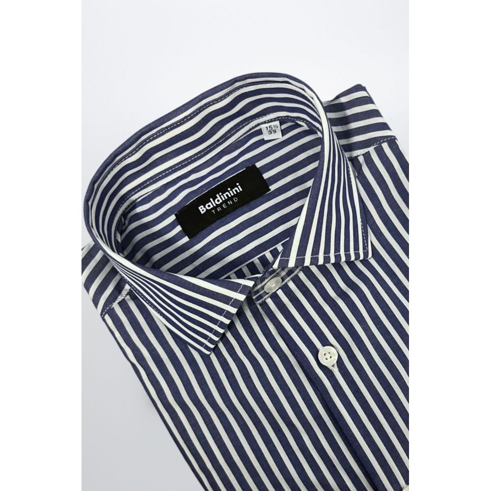 Baldinini Trend Blue Cotton Men Shirt