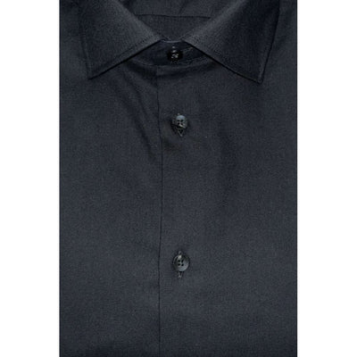 Baldinini Trend Black Cotton Men Shirt